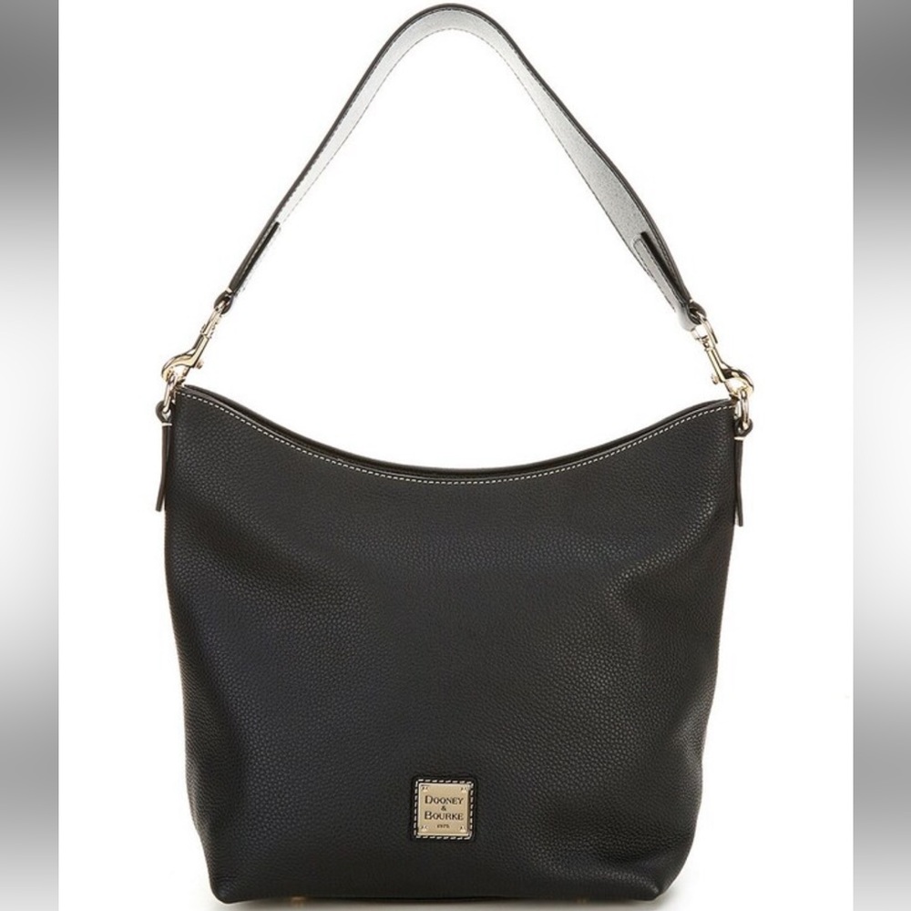 Dooney & Bourke Black Pebbled Leather Sac Shoulder Bag
